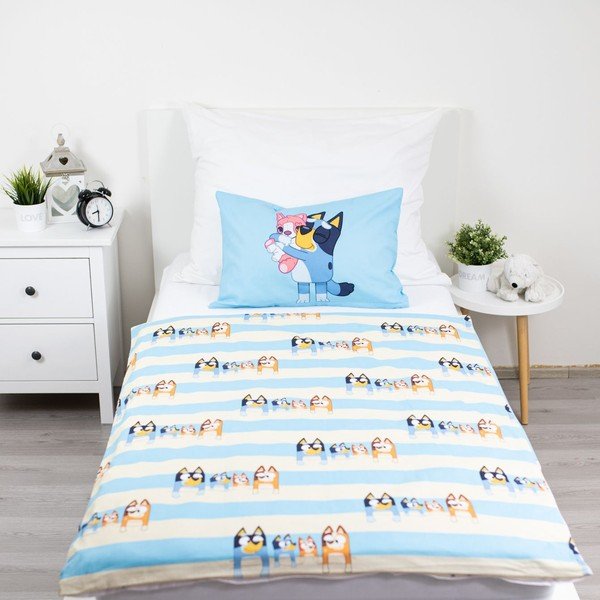 Plava pamučna dječja posteljina za dječji krevetić 100x135 cm Bluey – Jerry Fabrics-image-2
