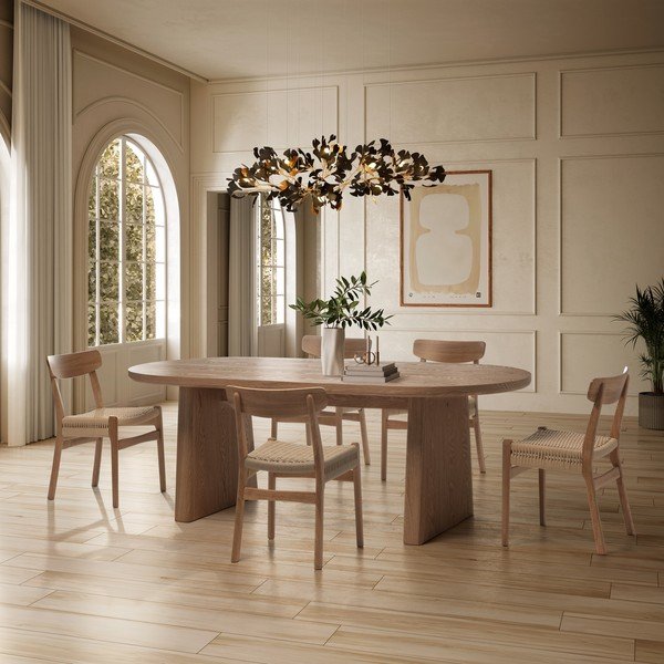 Blagovaonske stolice u setu 2 kom od masivnog kaučuka u prirodnoj boji Biel – MOME-image-1