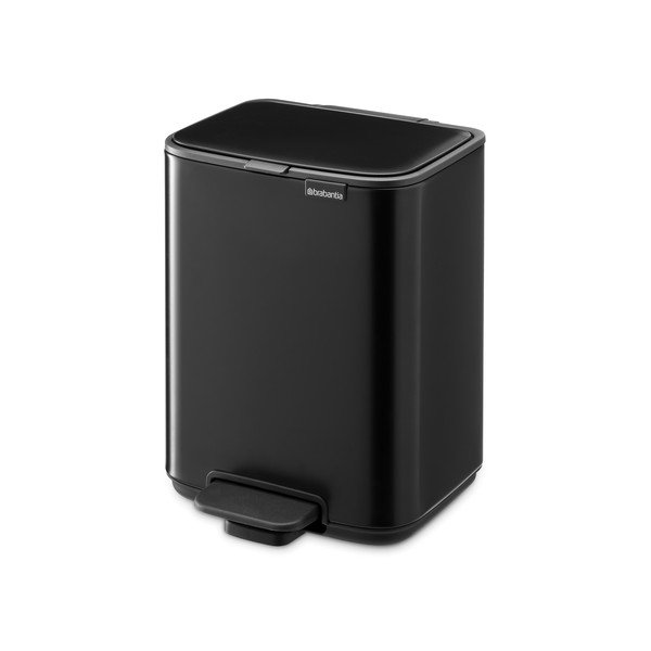 Mat crna željezna kanta za smeće s pedalom 4 l Bo – Brabantia