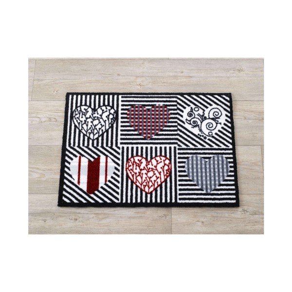 Crno-crveni tepih Zala Living Hearts, 50x70 cm-image-1