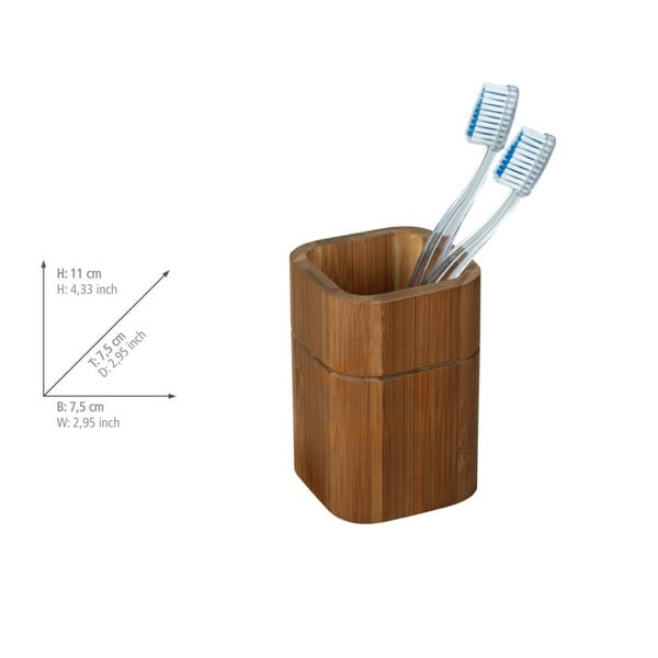 Smeđi set pribora za kupaonicu od bambusa Serro – Wenko-image-3