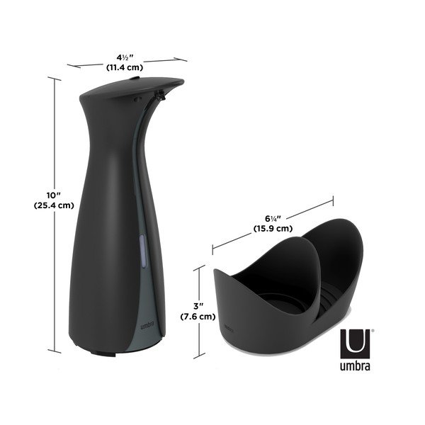 Crni bezkontaktni plastični dozator za sapun 250 ml Otto - Umbra-image-2