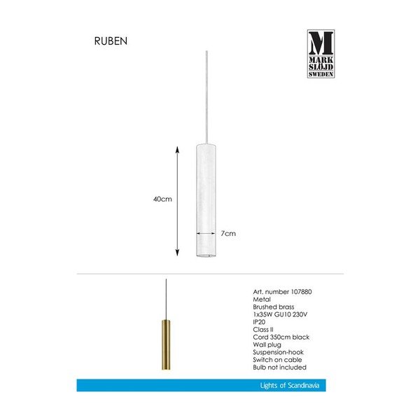 Viseća lampa u boji bakra Markslöjd Ruben Privjesak-image-1