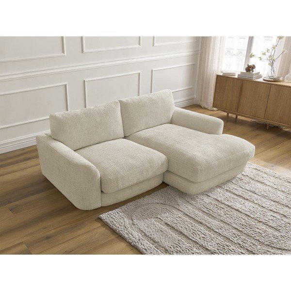 Bež kutna garnitura od šenila (s desnim kutom/s ležaljkom) Leonore – Bobochic Paris-image-4