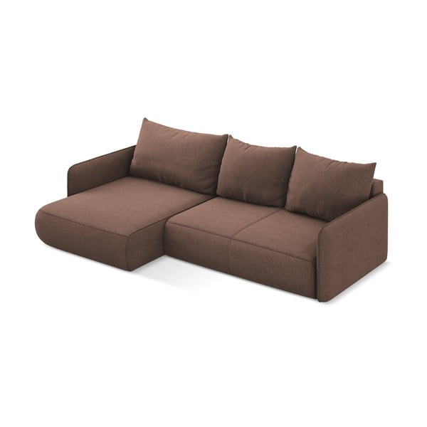 Ružičasta sklopiva/s prostorom za odlaganje kutna garnitura (s lijevim kutom) Nanea – Makamii-image-4