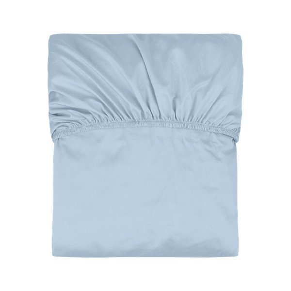 Svijetlo plava pamučna plahta s gumom 180x200 cm Oba – noo.ma