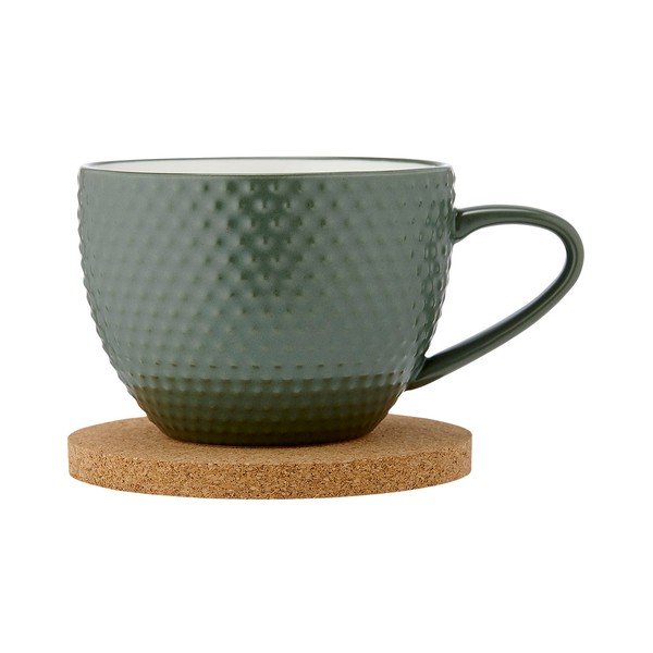 Zelena porculanska šalica s tanjurićem 350 ml Abode - Ladelle