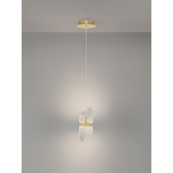 Mjedena metalna LED viseća svjetiljka s mogućnosti zatamnjivanja sa staklenim sjenilom ø 14 cm Lucien – Nova Luce-image-4