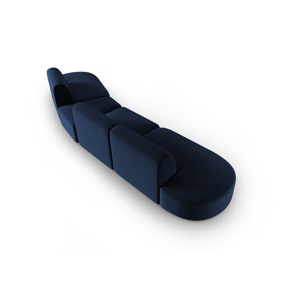 Plava baršunasti sofa s desnim kutom 428 cm Paolo – Milo Casa-image-3