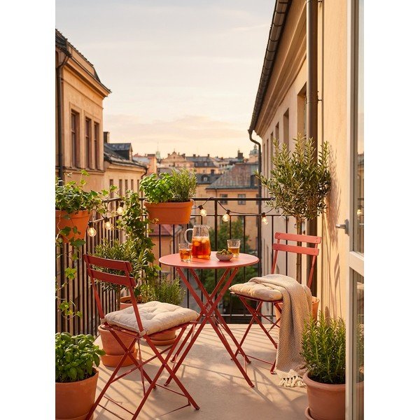 Željezni vrtni blagovaonski set boje terakote za 2 osobe Austin – Bizzotto-image-1