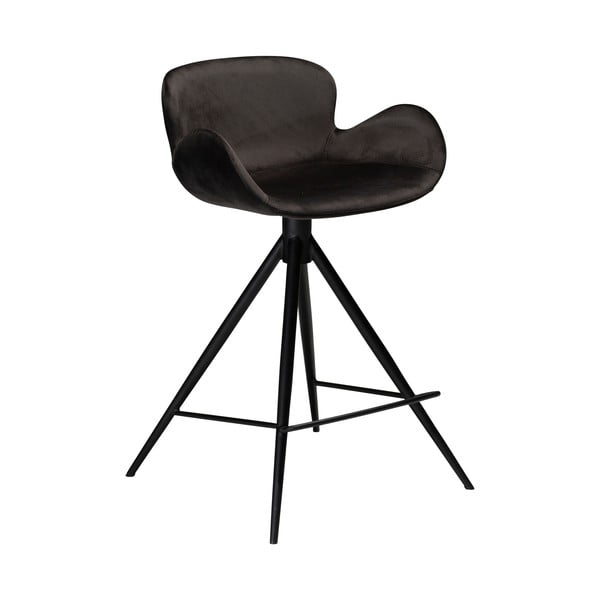 Crna barska stolica DAN - FORM Denmark Gaia Velvet, visina 87 cm