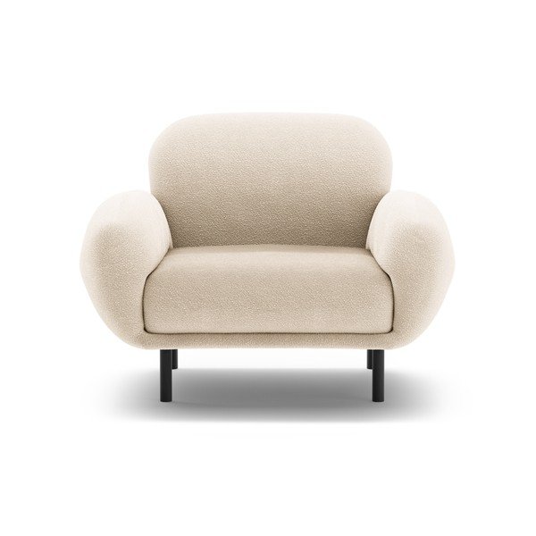 Bež fotelja od bouclé tkanine Poppy – Micadoni -image-1