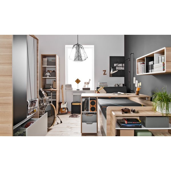 Krevet za jednu osobu s bijelim i sivim detaljima Vox Evolve, 90 x 200 cm-image-4