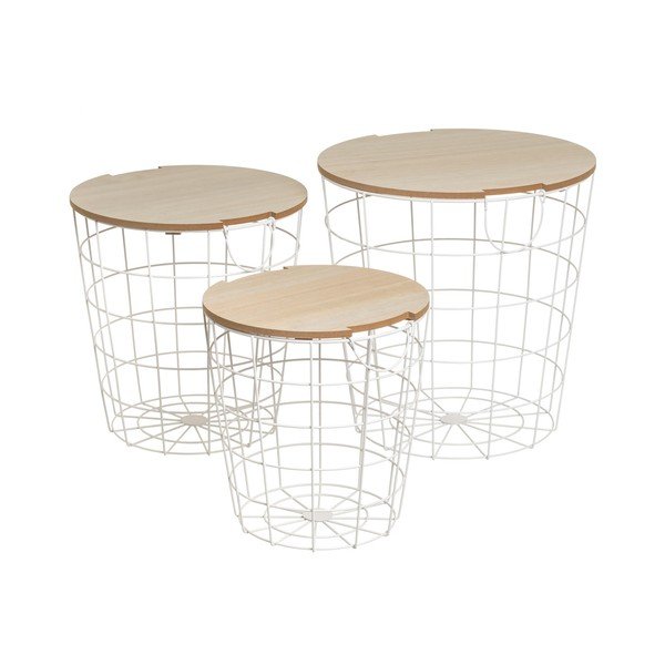 Okrugli pomoćni stolići u setu 3 kom 39x39 cm – Casa Selección