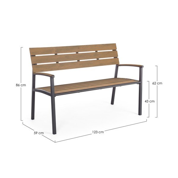 Metalna vrtna klupa u prirodnoj boji Isak – Bizzotto-image-3