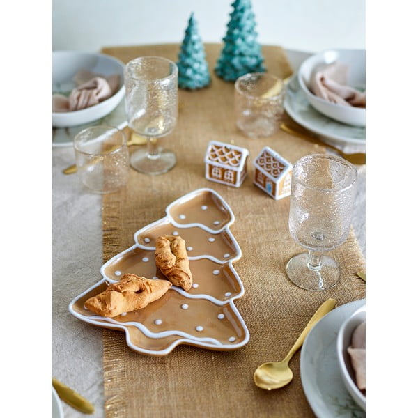 Svjetlo smeđi keramički tanjur s božićnim motivom za serviranje Ginnie – Bloomingville-image-1