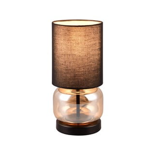 Crna/narančasta stolna lampa s tekstilnim sjenilom (visina 28,5 cm) Elio – Trio