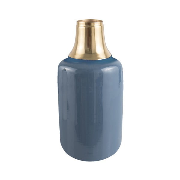 Plava vaza s detaljima u zlatnoj boji PT LIVING Shine, visina 33 cm