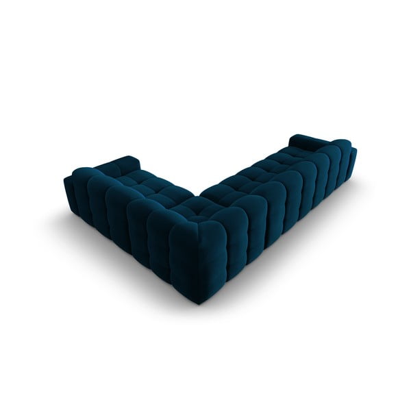 Tamnoplava baršunasta kutna garnitura (desni kut) Kendal - Micadoni Home-image-4