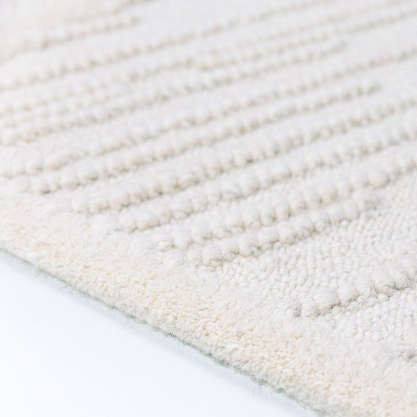 Bijeli ručno rađen tepih od mješavine vune 140x200 cm Sculptured Blocks – Flair Rugs-image-3