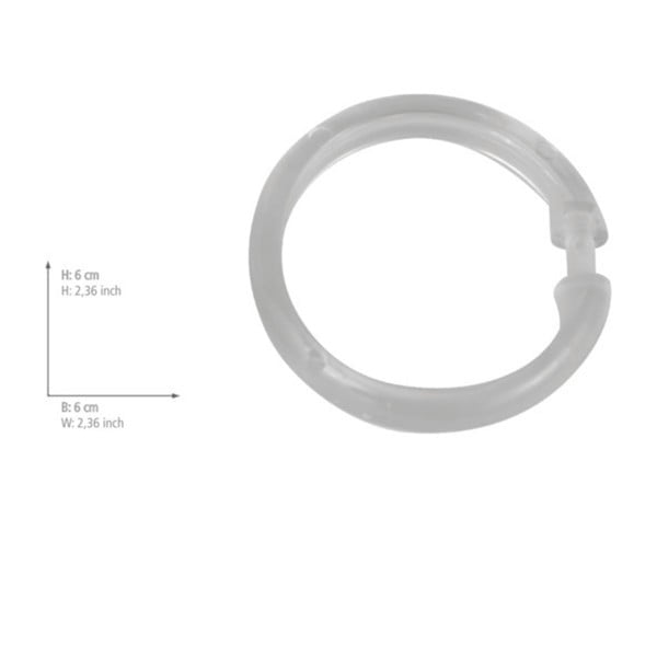 Set od 12 komada prozirnih plastičnih prstena za tuš zavjesu Wenko-image-1