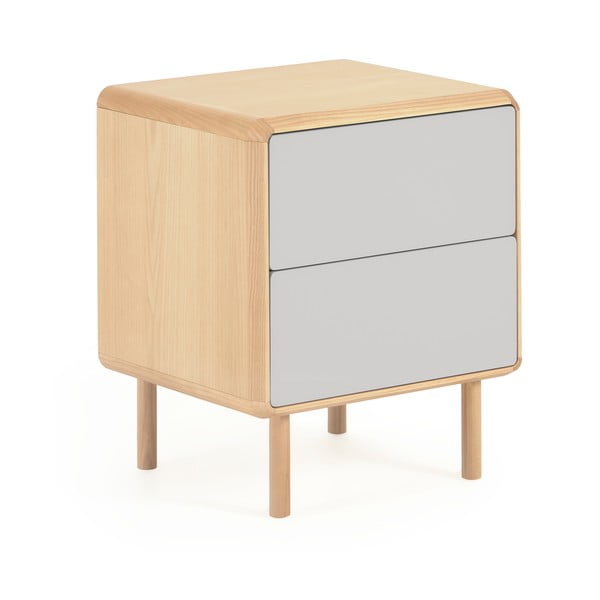 Sivi/u prirodnoj boji noćni ormarić Anielle – Kave Home