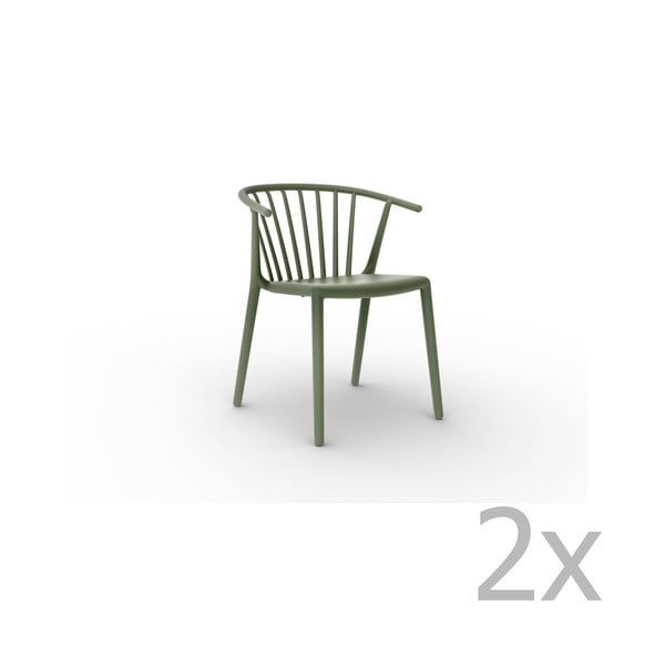 Set od 2 zelene Resol Woody stolice za blagovanje