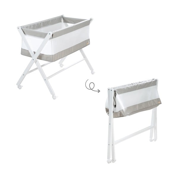 Bijela kolijevka na kotačićima/sklopiva 90x45 cm – Roba-image-3