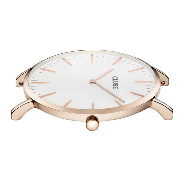 Ženski sat sa sivim kožnim remenom i rose gold detaljima Cluse La Bohéme-image-1