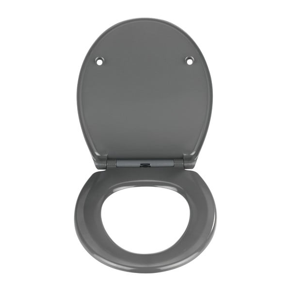 Tamnosivo WC sjedalo s lakim zatvaranjem Wenkoo Samos 44,5 x 37,5 cm-image-1