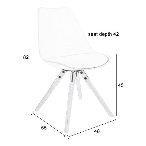 Set od dvije bijele stolice s nogama od bukve White Label Tryck-image-1