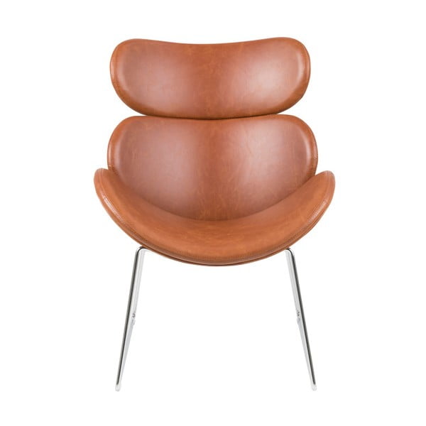 Smeđa fotelja od imitacije kože Actona Cazar-image-2