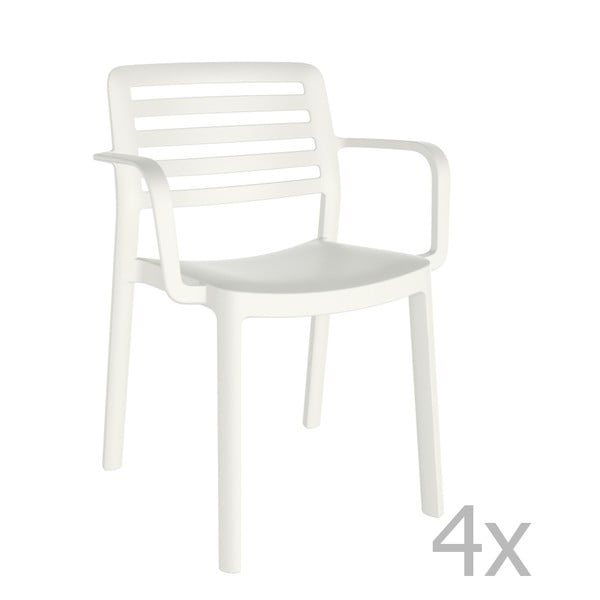 Set od 4 bijele vrtne stolice Resol Wind