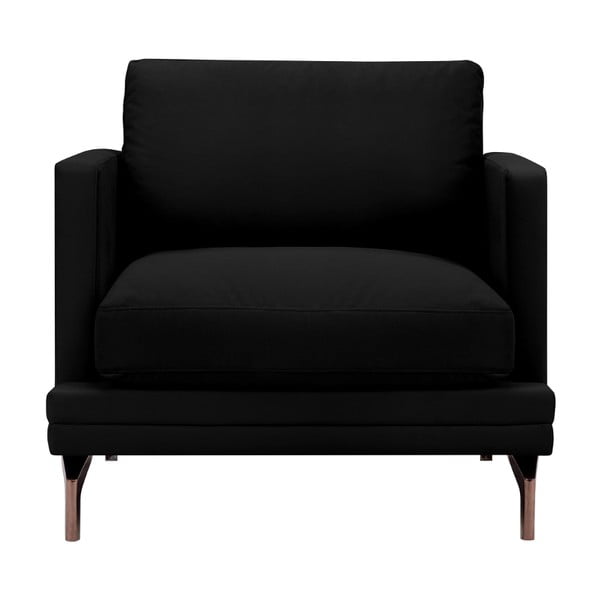 Crna fotelja s bazom u zlatnoj boji Windsor &amp; Co Sofas Jupiter