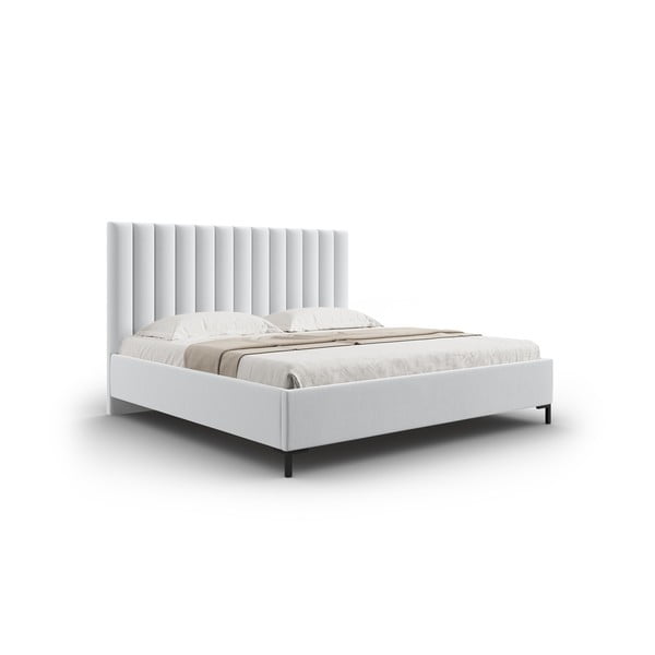 Svijetlo sivi tapecirani bračni krevet s prostorom za pohranu s podnicom 140x200 cm Casey – Mazzini Beds-image-2