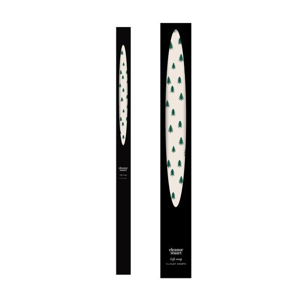 5 listova bež-zelenog papira za zamatanje Eleanor stuart Christmas Trees, 50 x 70 cm-image-3