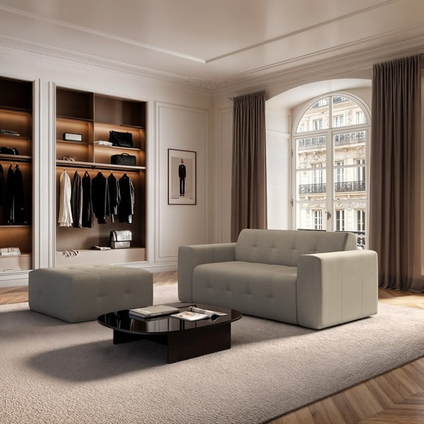 Svjetlo smeđi baršunast tabure Tuil – Rodier-image-1