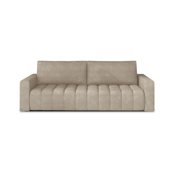 Bež baršunasti sklopiva/s prostorom za odlaganje sofa 247 cm Lazaro – ELTAP