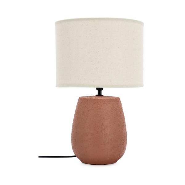 Stolna lampa keramička boja terakote s tekstilnim sjenilom (visina 41,5 cm) Irvin – Yes Everyday