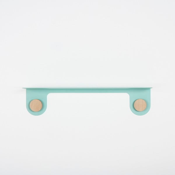 Zelena zidna polica od čelika s detaljima od hrastovog drva s 2 kukice Gazzda Hook, duljina 60 cm-image-2