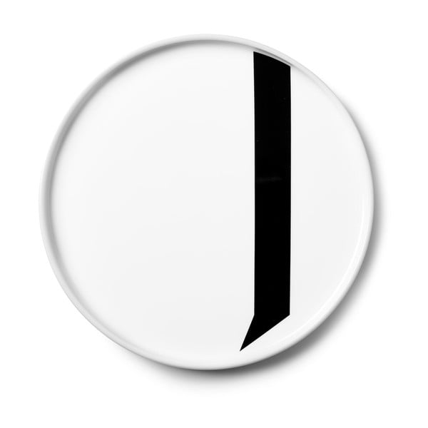 Bijeli porculanski desertni tanjur Design Letters J, ø 21,5 cm