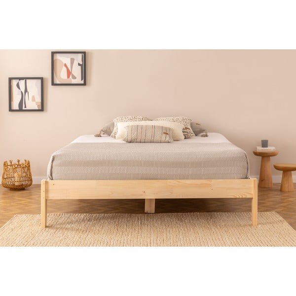 Krevet od masivne smreke s podnicom 90x200 cm u prirodnoj boji Galaksi – Kalune Design-image-3