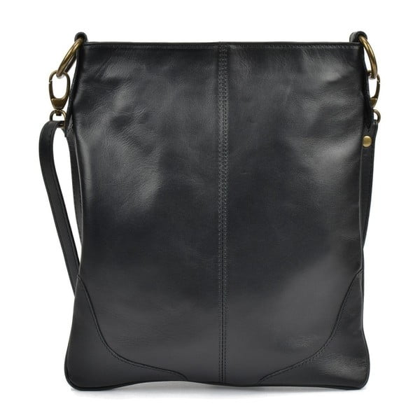 Crna kožna torba Mangotti Bags Marisa