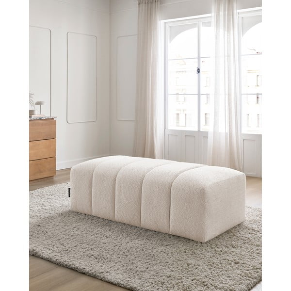 Bijeli tabure od bouclé tkanine Annecy – Bobochic Paris-image-1