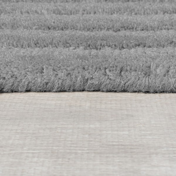 Sivi ručno rađen vunen tepih 160x230 cm Zen Rectangles – Flair Rugs-image-4