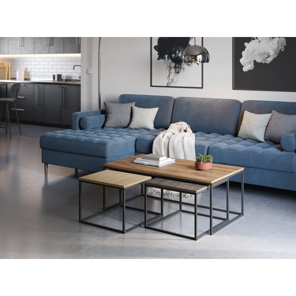 Stolići za kavu u setu 3 kom u prirodnoj boji 60x110 cm Camelia – Marckeric-image-4