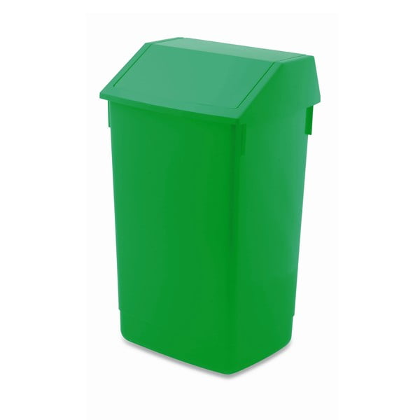 Zeleni koš za smeće s poklopcem na klik Addis, 41 x 33,5 x 68 cm