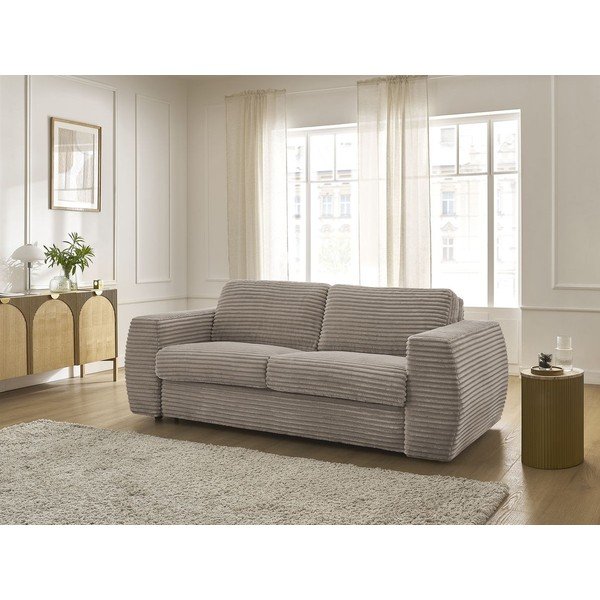 Smeđe-siva sofa za spavanje/sklopiva od samta 240 cm Hugo – Bobochic Paris-image-1