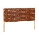 Uzglavlje kreveta od tikovine i kože Kave Home Calixta, 153 x 110 cm