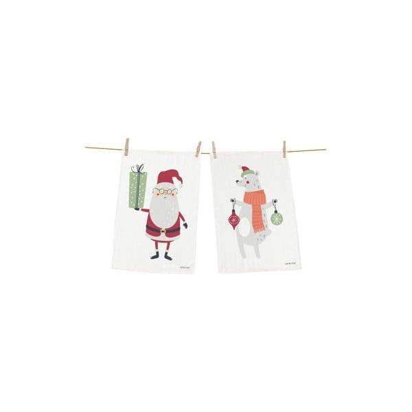Set od 2 pamučna božićna ručnika Butter Kings Christmas Creatures, 70 x 50 cm